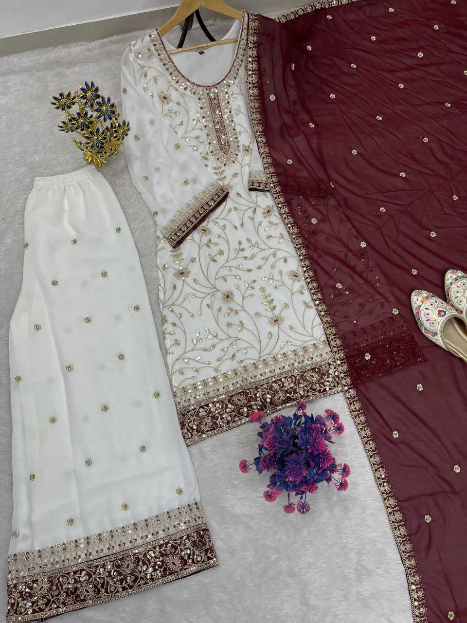 Faux Georgette Embroidery Suit