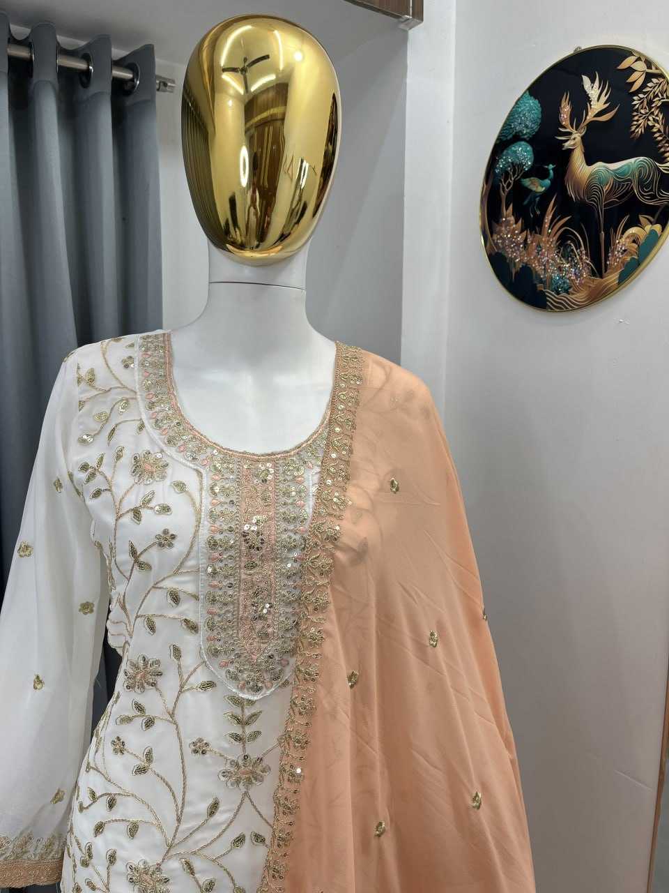 Faux Georgette Embroidery Suit
