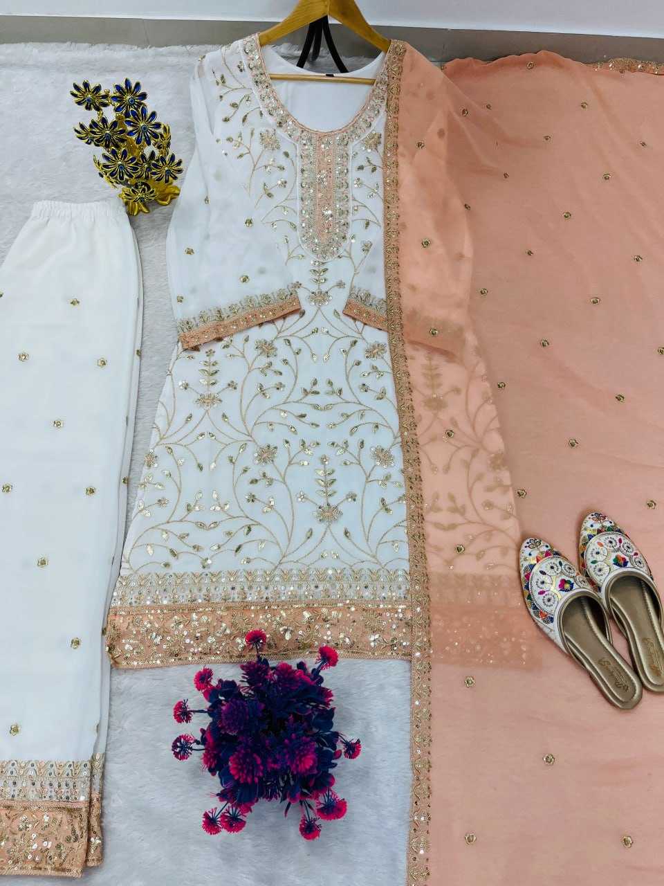 Faux Georgette Embroidery Suit