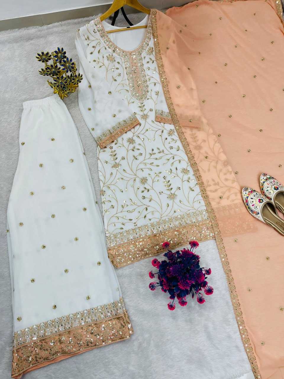 Faux Georgette Embroidery Suit