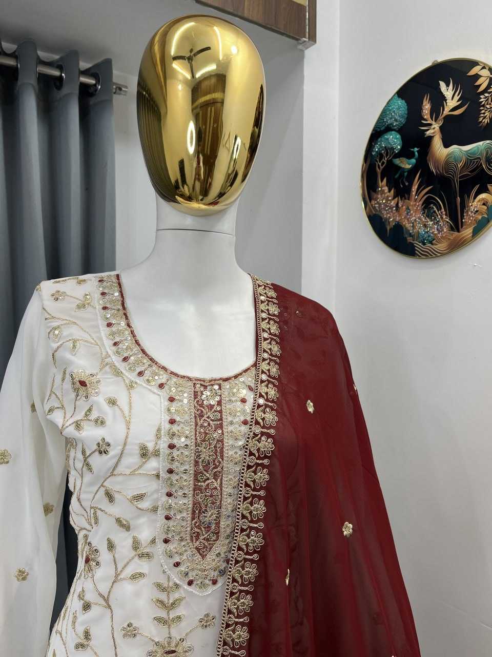 Faux Georgette Embroidery Suit