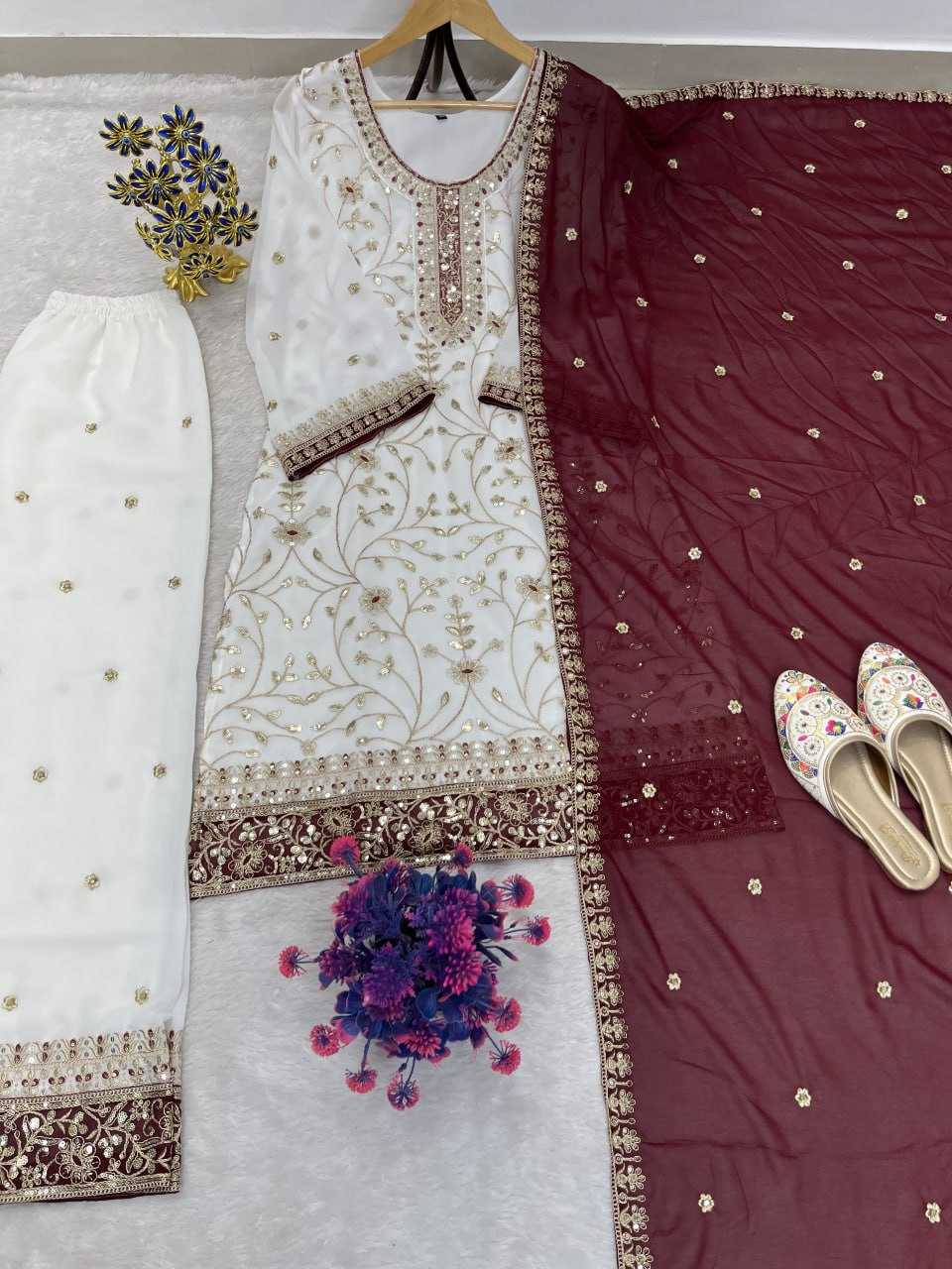 Faux Georgette Embroidery Suit