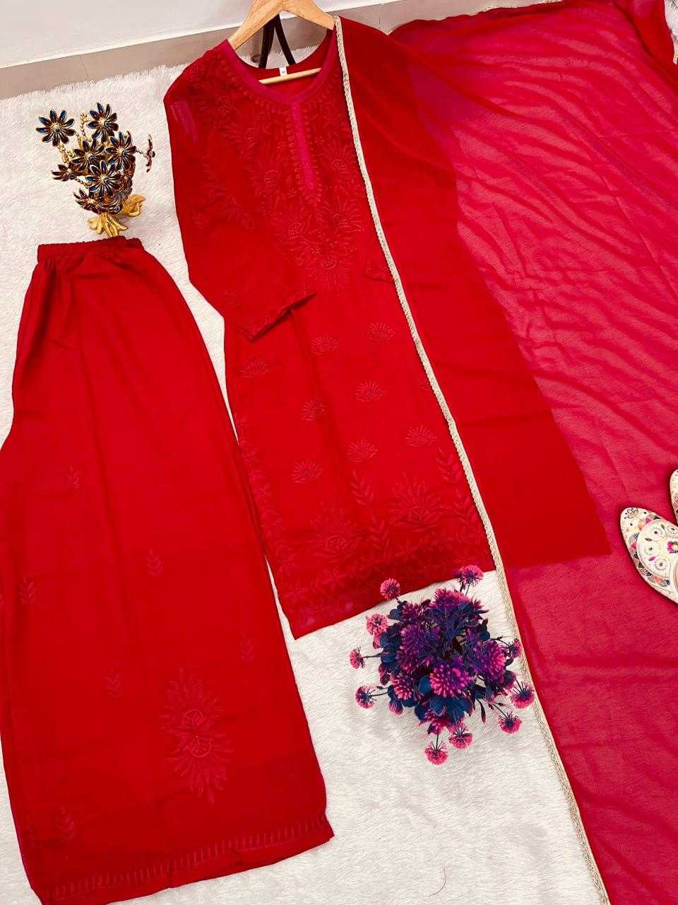 Faux Georgette Embroidery Suit