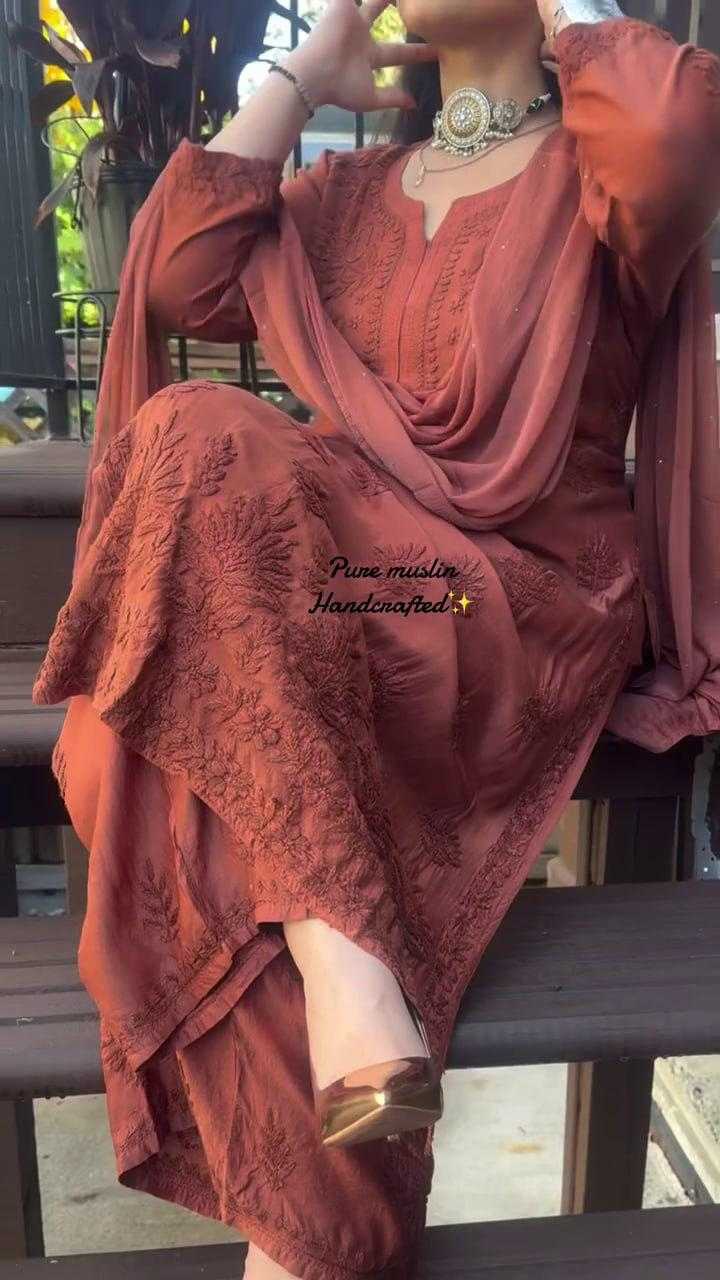 Faux Georgette Embroidery Suit