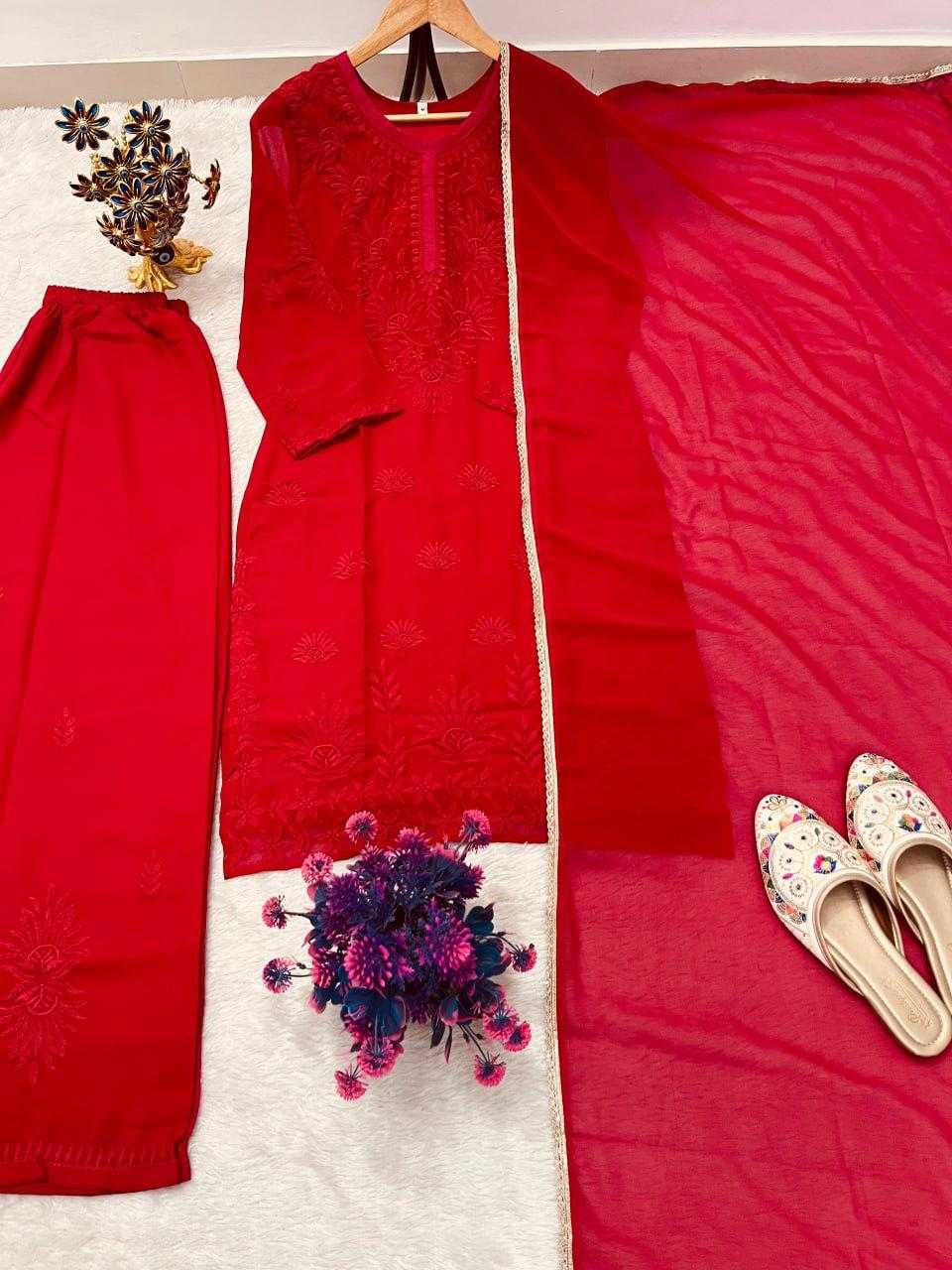 Faux Georgette Embroidery Suit