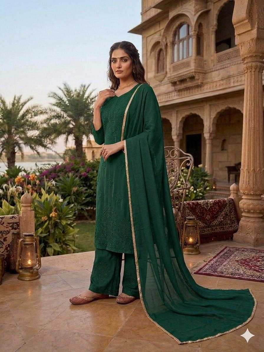 Faux Georgette Embroidery Suit
