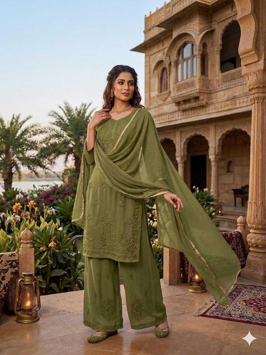 Faux Georgette Embroidery Suit