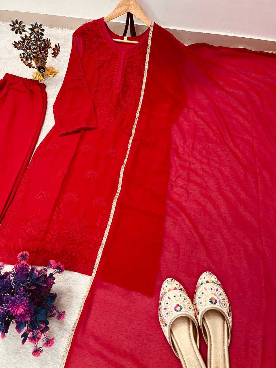 Faux Georgette Embroidery Suit