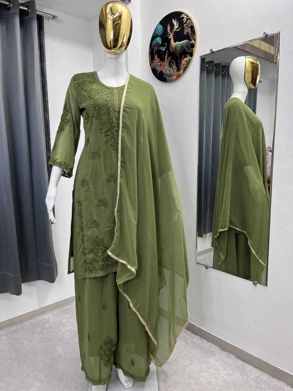 Faux Georgette Embroidery Suit