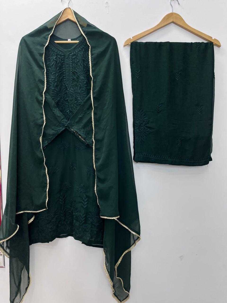 Faux Georgette Embroidery Suit