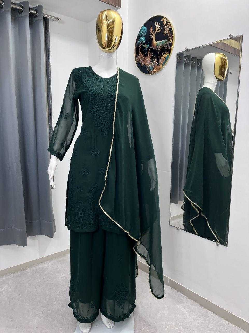 Faux Georgette Embroidery Suit