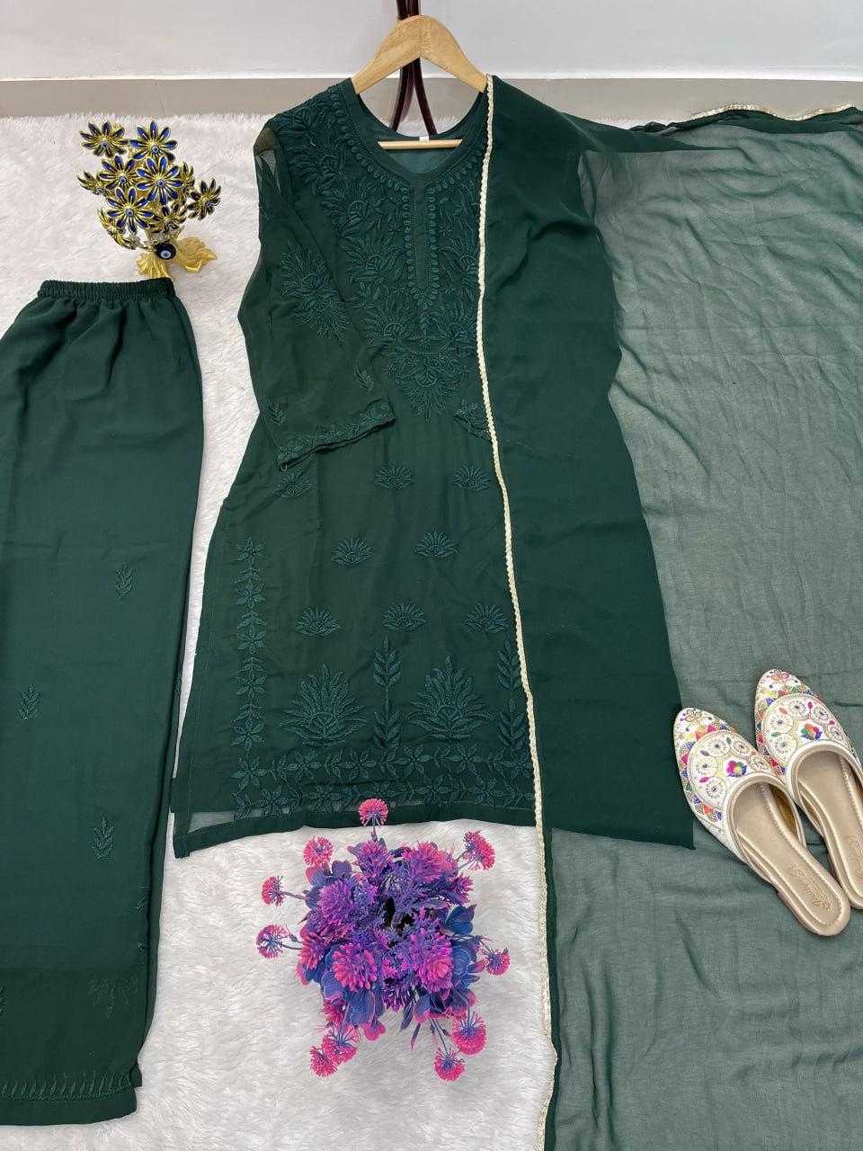 Faux Georgette Embroidery Suit