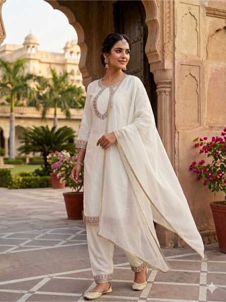 Heavy Roman Silk Embroidery Suit