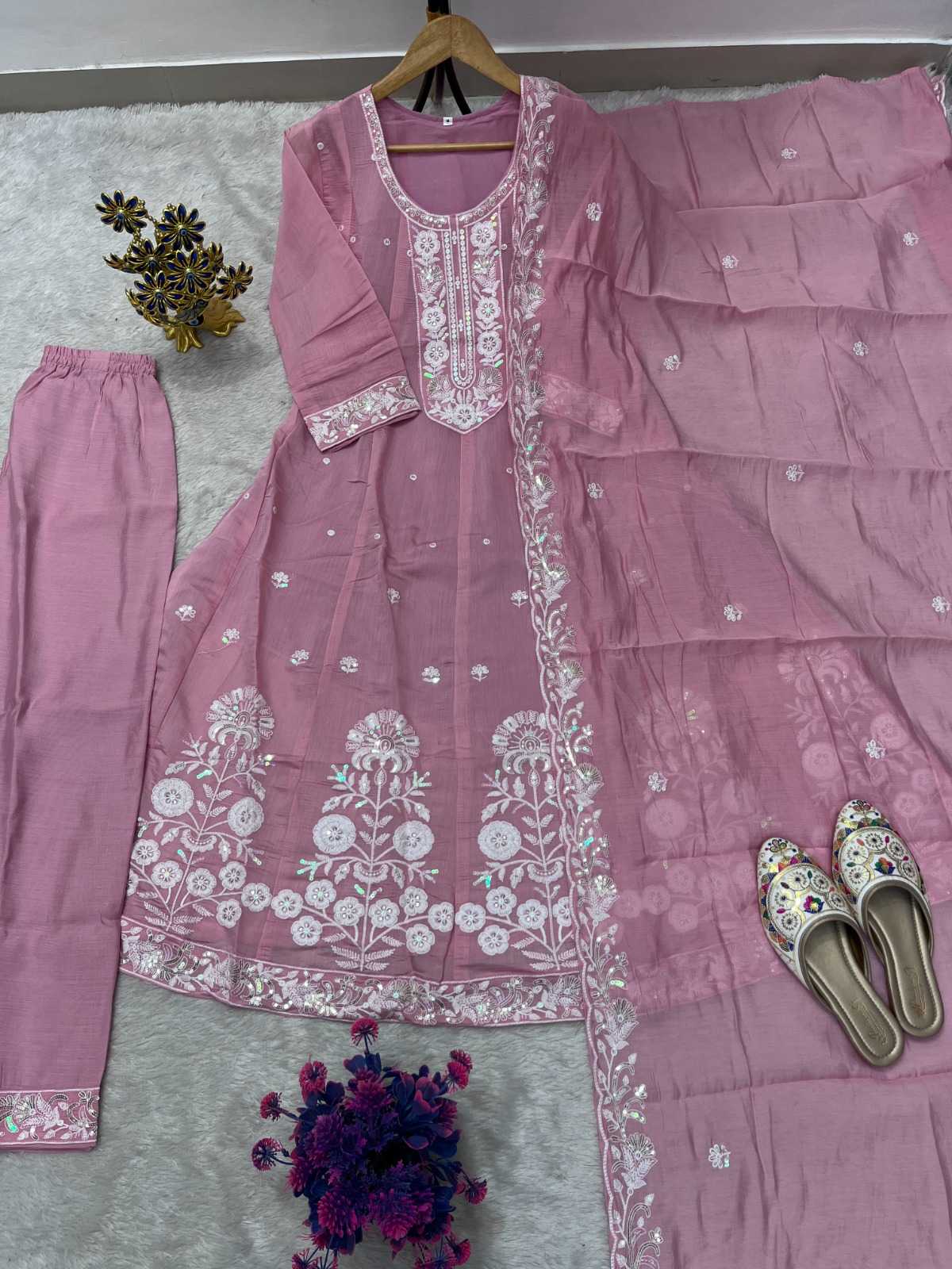 Heavy Roman Silk Embroidery Gown