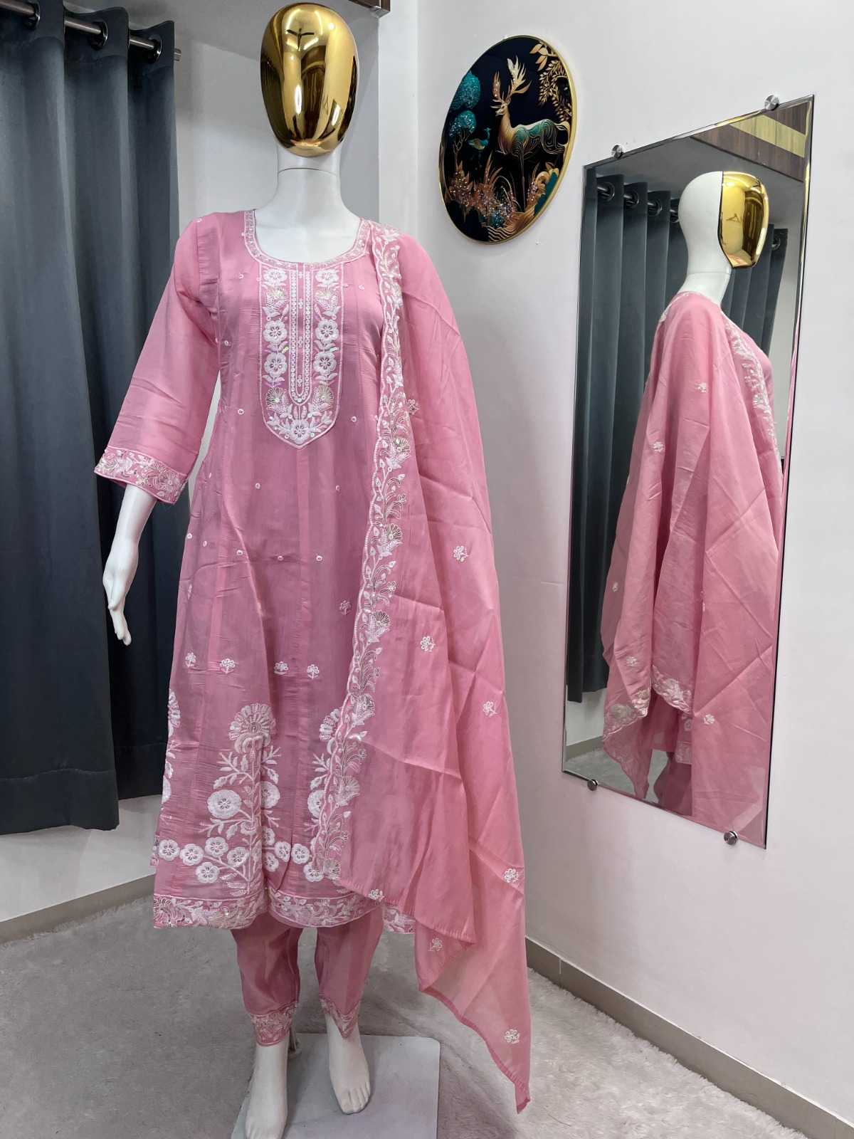 Heavy Roman Silk Embroidery Gown