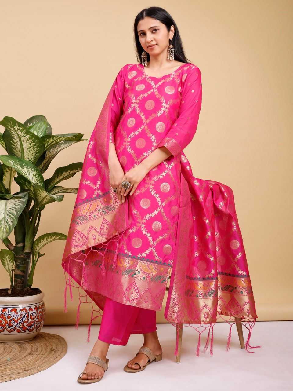 Banarasi Soft Silk Designer Kurti