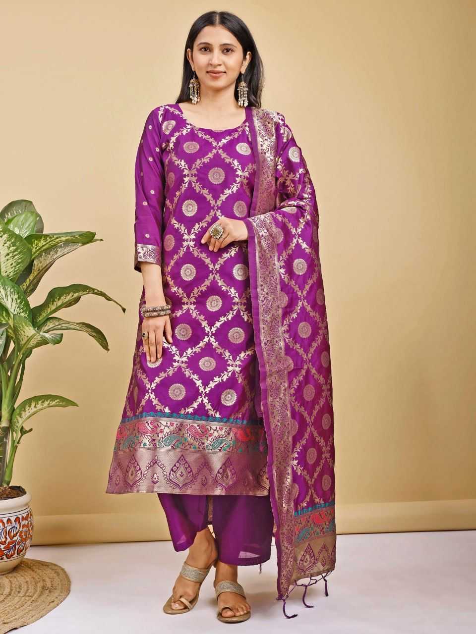 Banarasi Soft Silk Designer Kurti