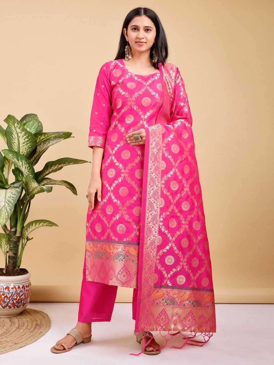 Banarasi Soft Silk Designer Kurti