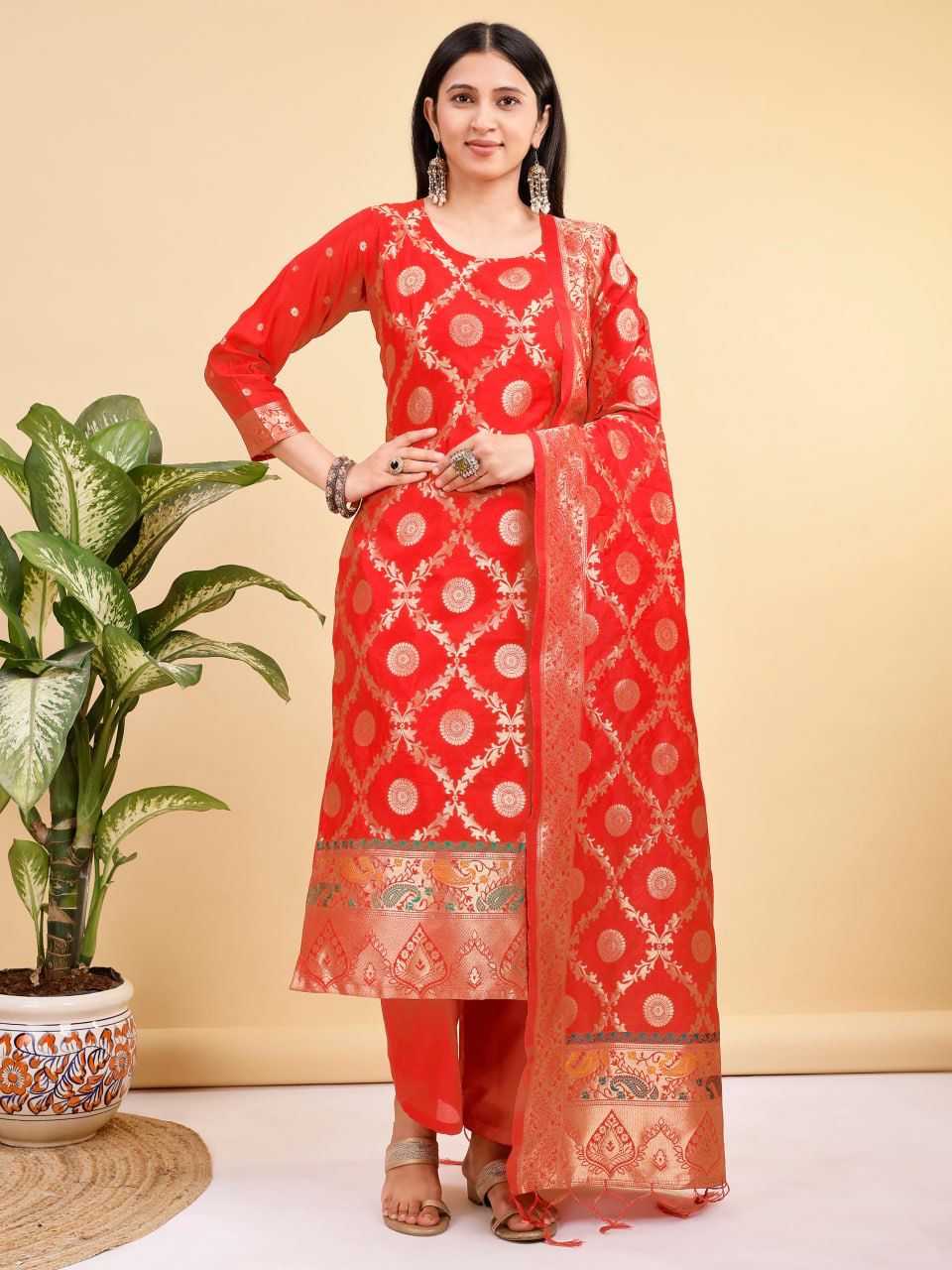 Banarasi Soft Silk Designer Kurti