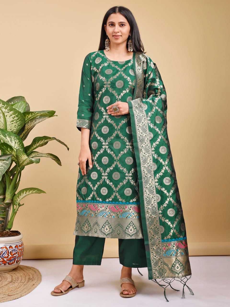 Banarasi Soft Silk Designer Kurti