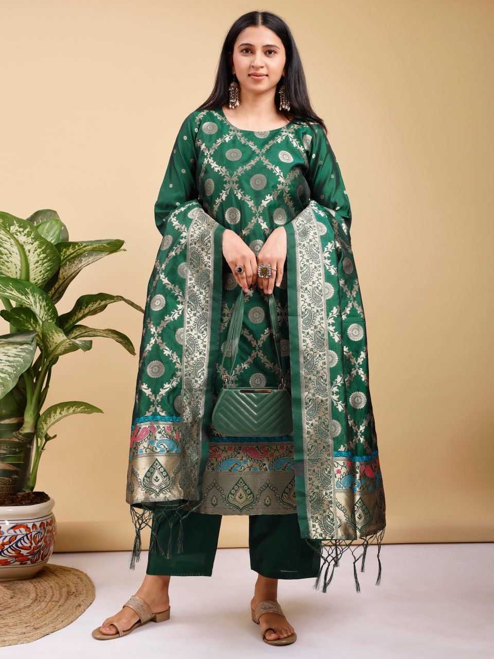 Banarasi Soft Silk Designer Kurti