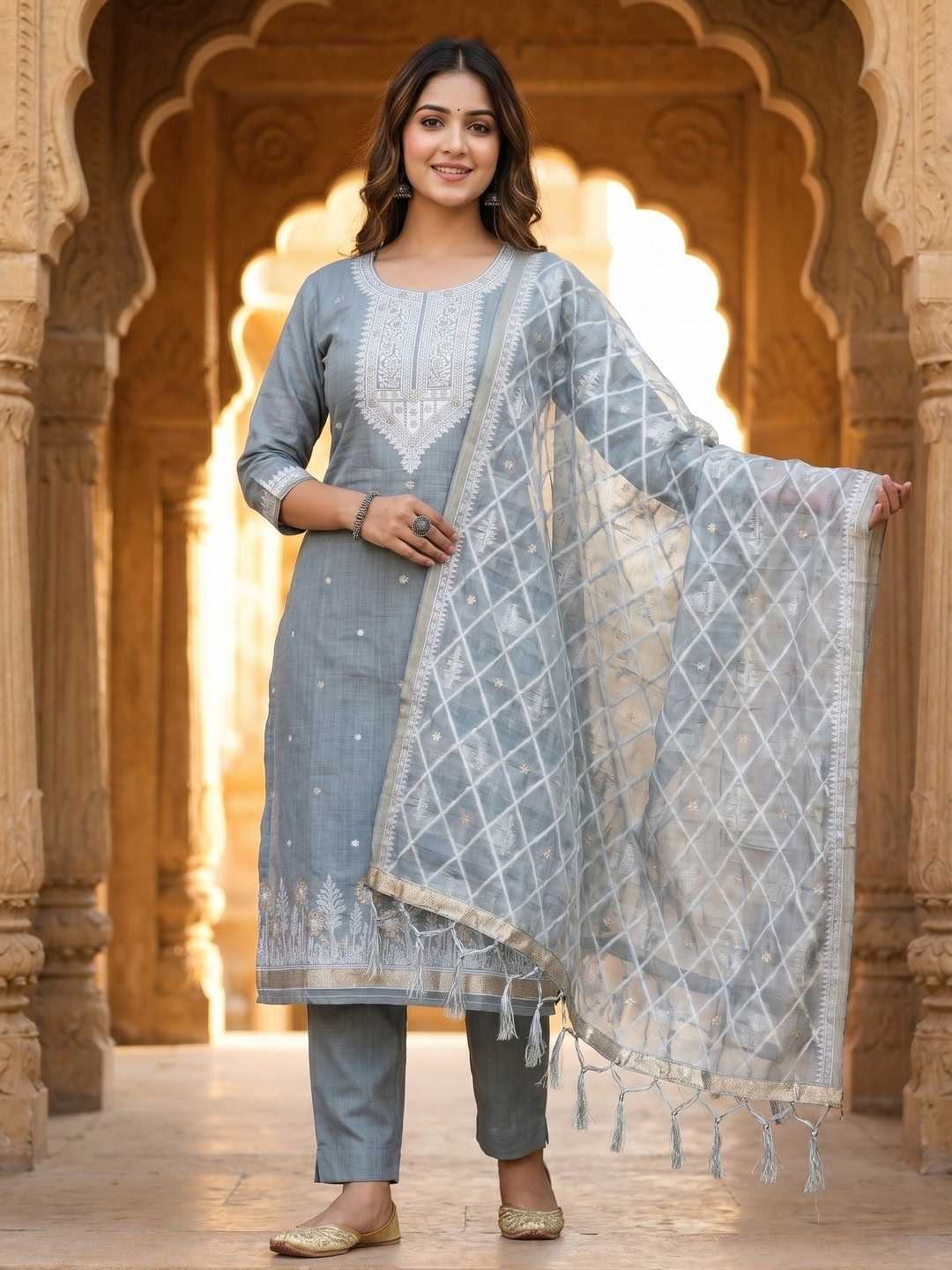 Cotton Embroidery Suit
