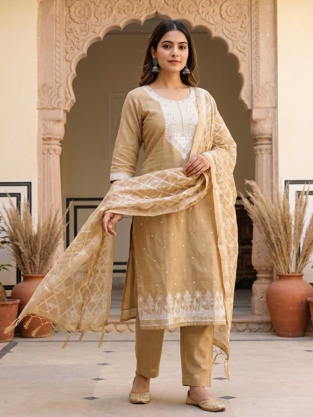 Cotton Embroidery Suit