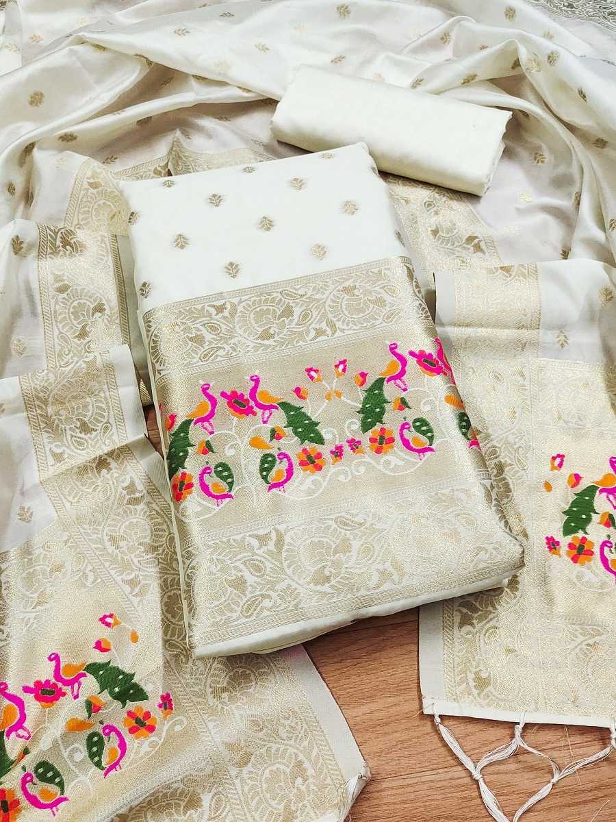 Pure Banarasi Soft Silk Zari Work Suit