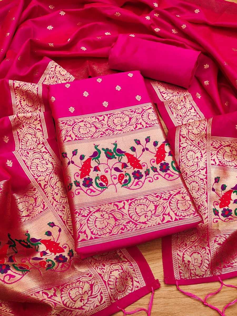 Pure Banarasi Soft Silk Zari Work Suit