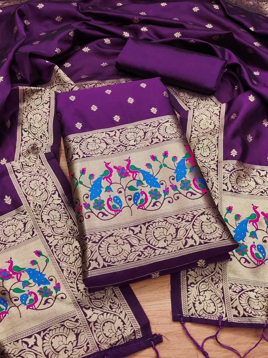 Pure Banarasi Soft Silk Zari Work Suit