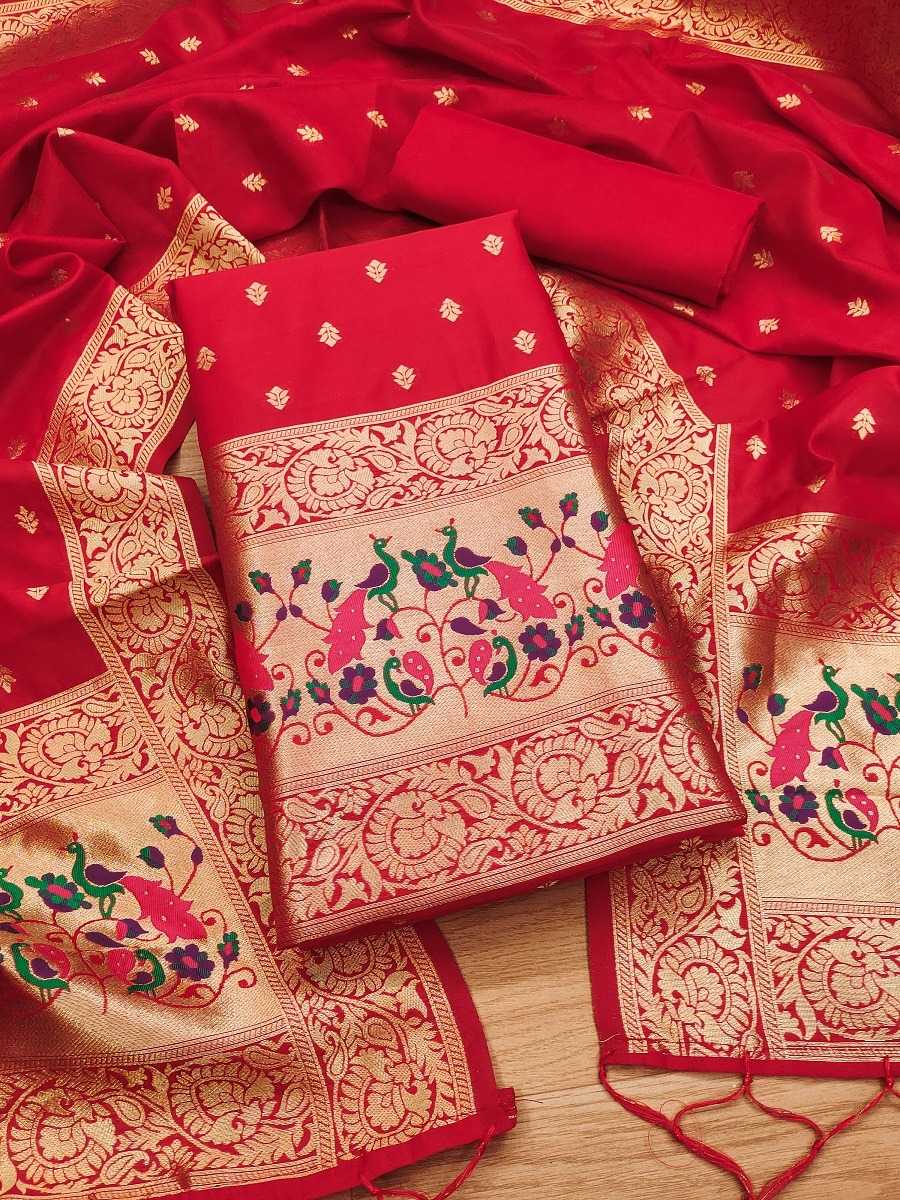 Pure Banarasi Soft Silk Zari Work Suit