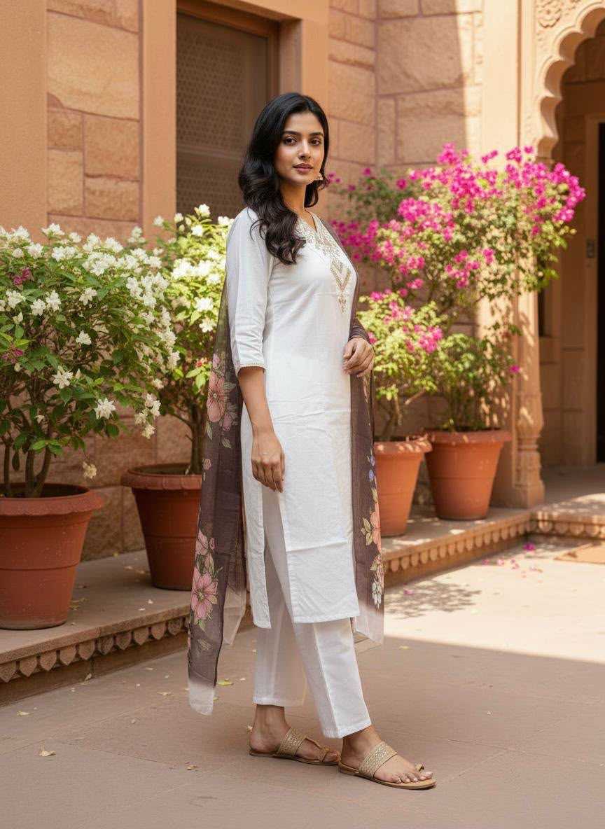Rayon Embroidery Suit