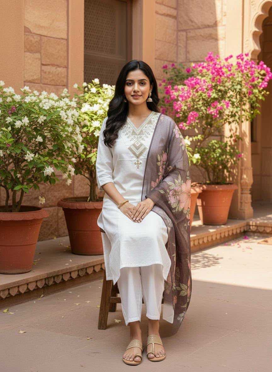 Rayon Embroidery Suit