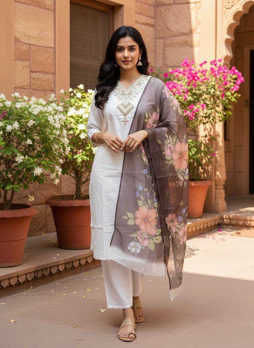 Rayon Embroidery Suit
