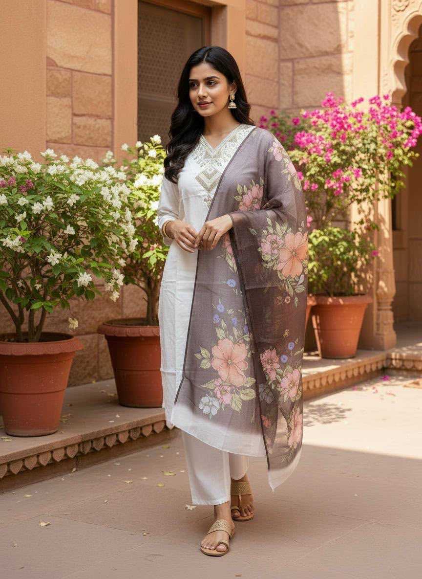 Rayon Embroidery Suit