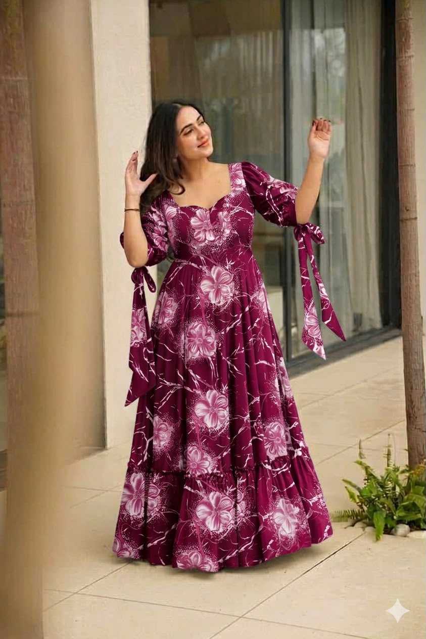 Rayon Printed Gown