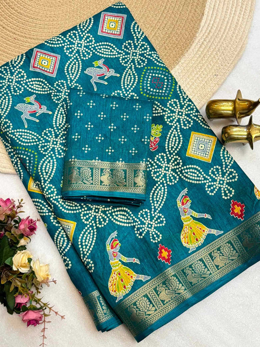 Tussar Silk Printed Saree