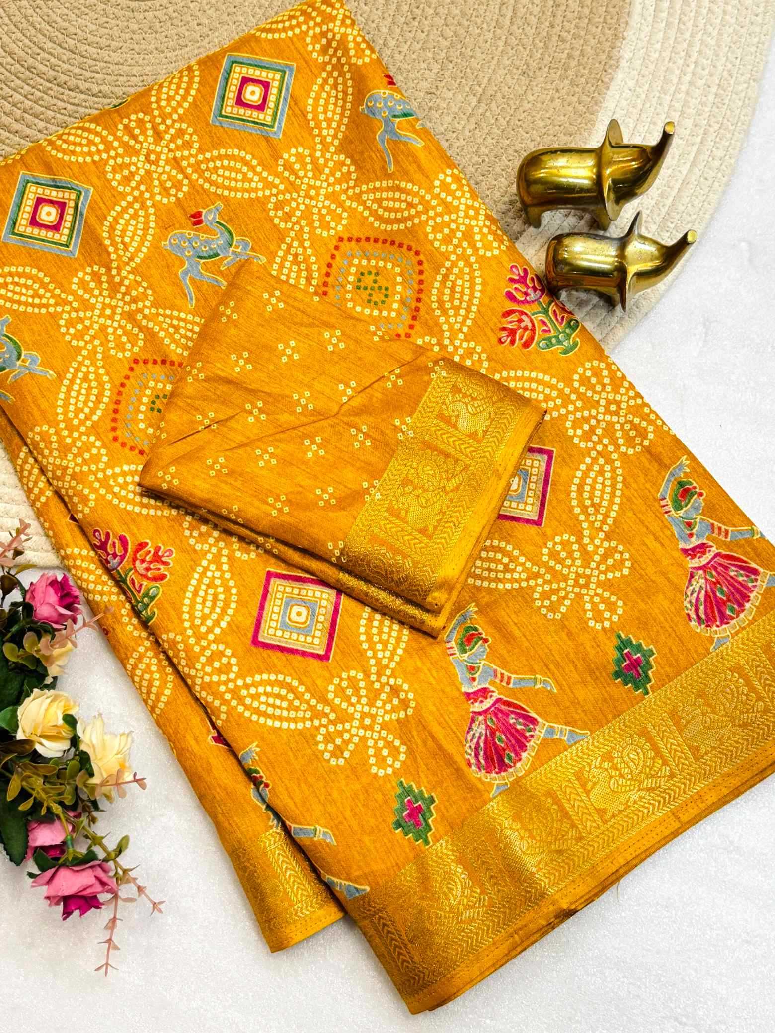 Tussar Silk Printed Saree