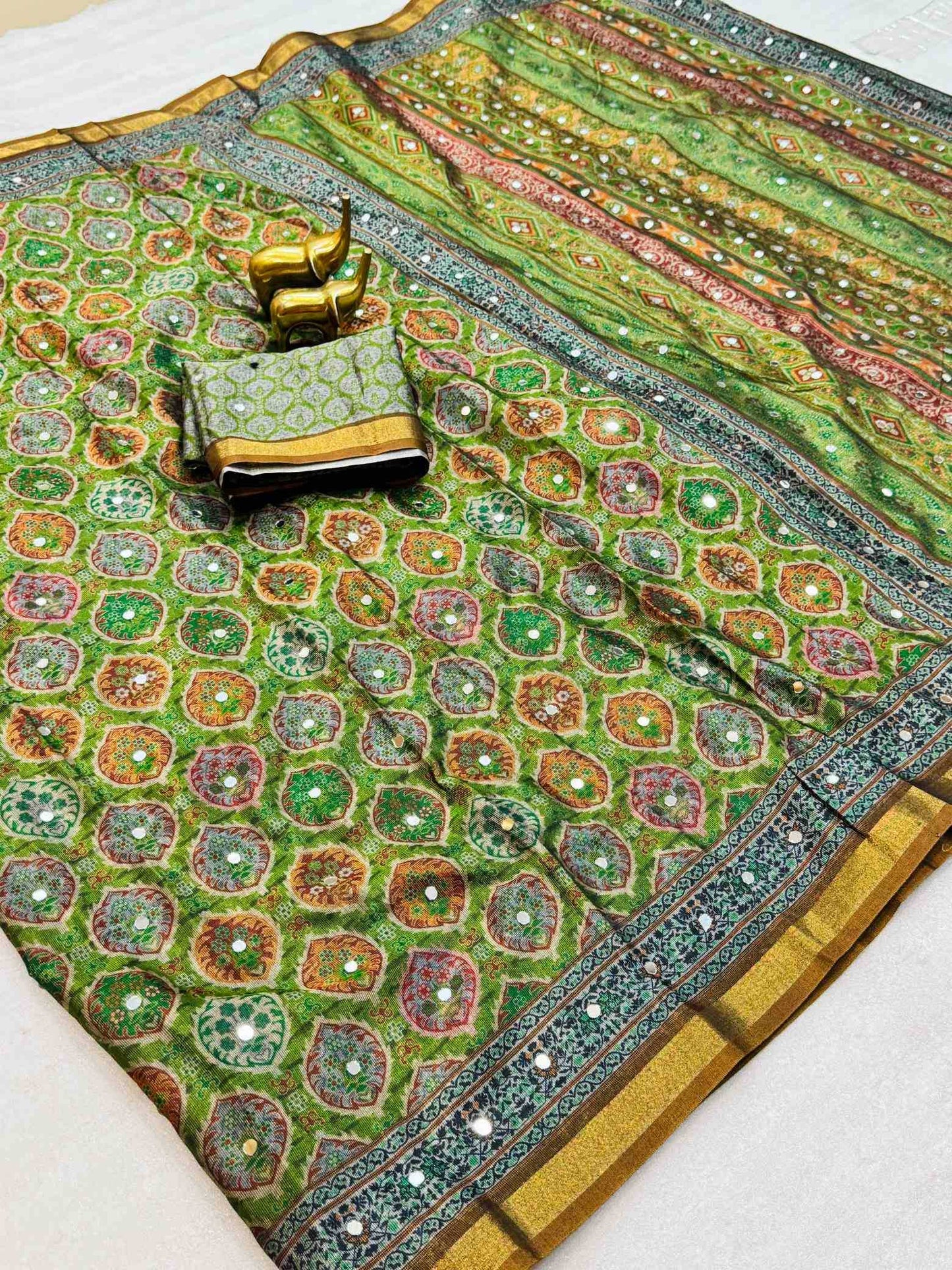 Silk Ajrakh Saree