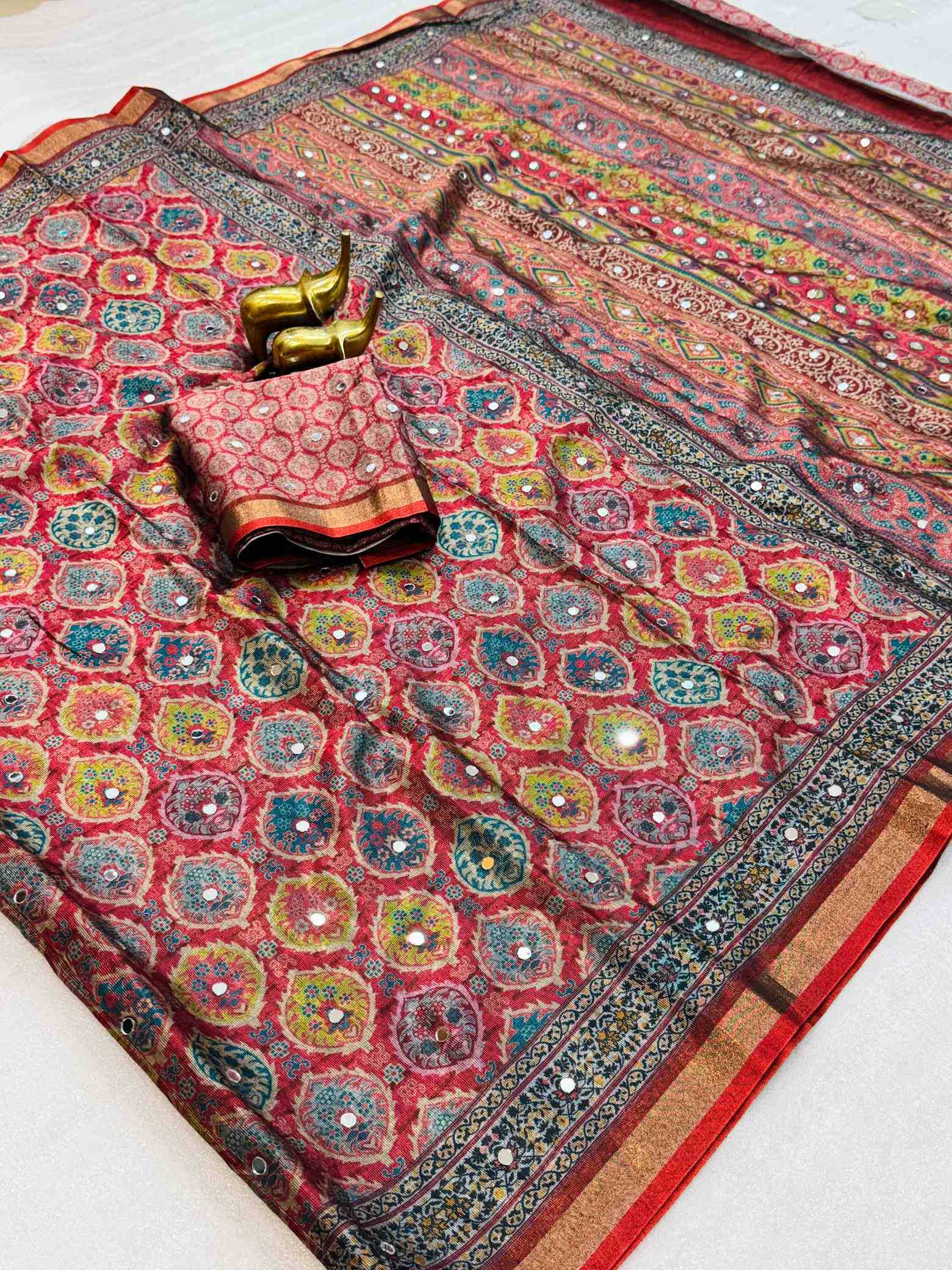 Silk Ajrakh Saree
