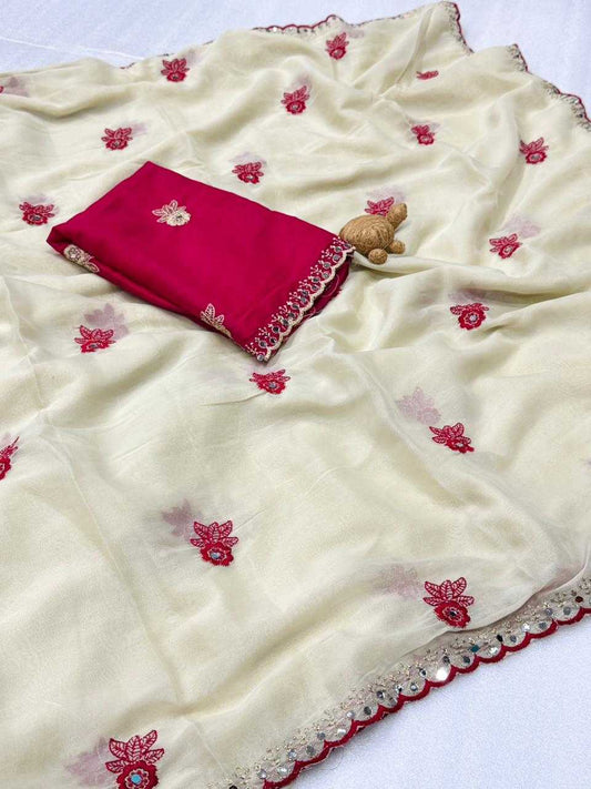Rangoli Silk Orange Saree