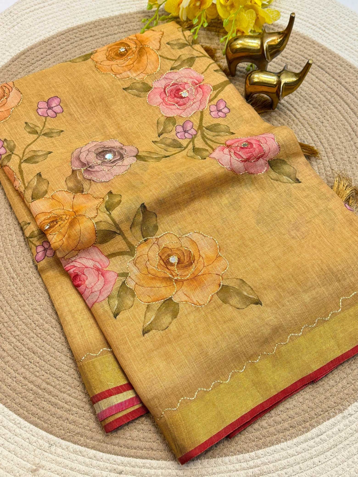 Linen Designer Saree
