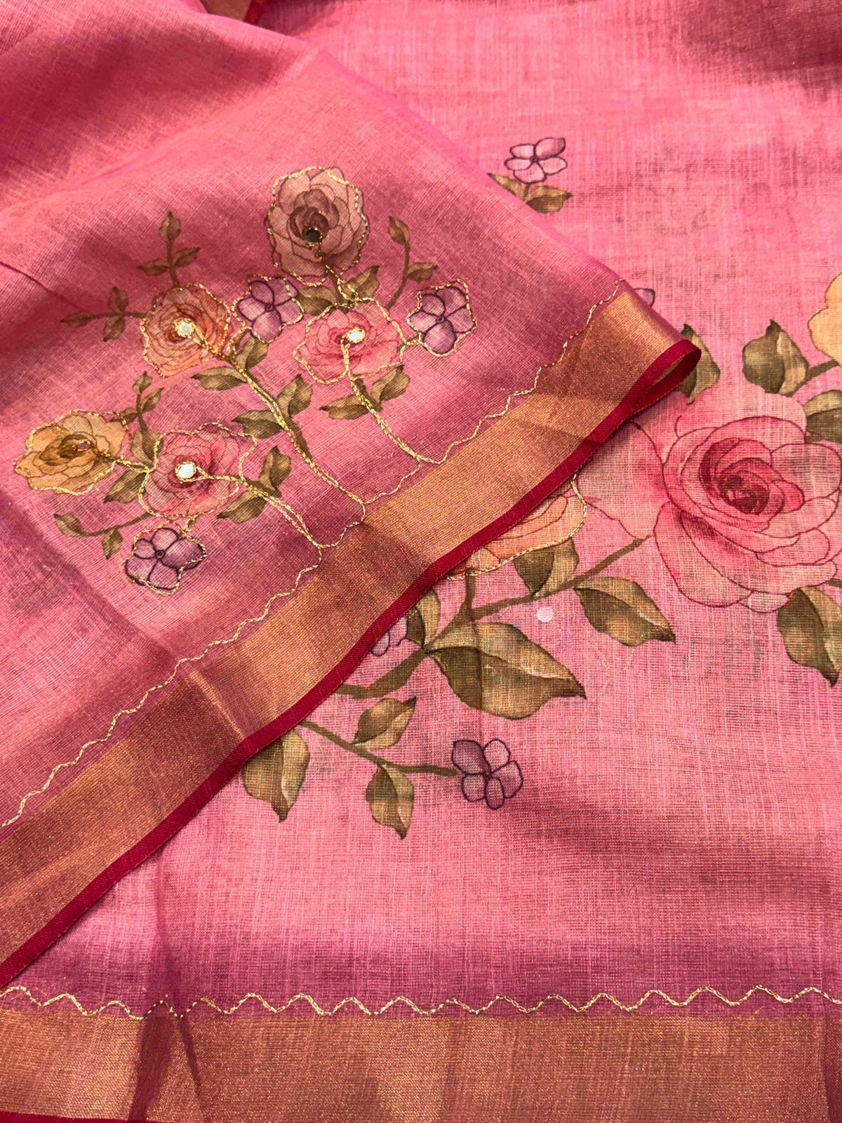 Linen Designer Saree