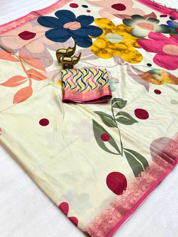 Anamika Tussar Silk Printed Saree