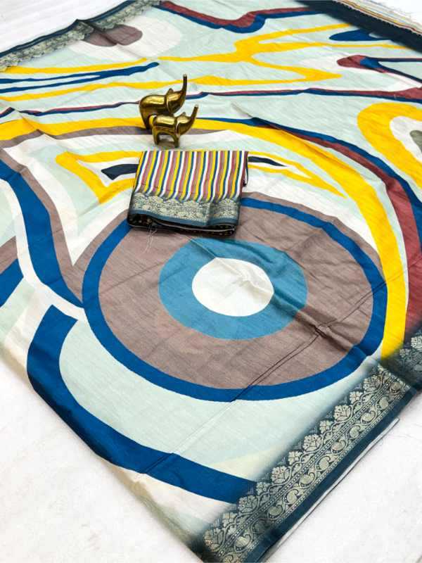 Anamika Tussar Silk Printed Saree
