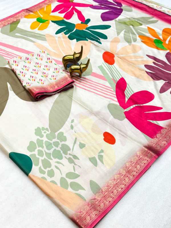 Anamika Tussar Silk Printed Saree