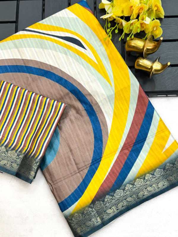 Tussar Silk Printed Saree