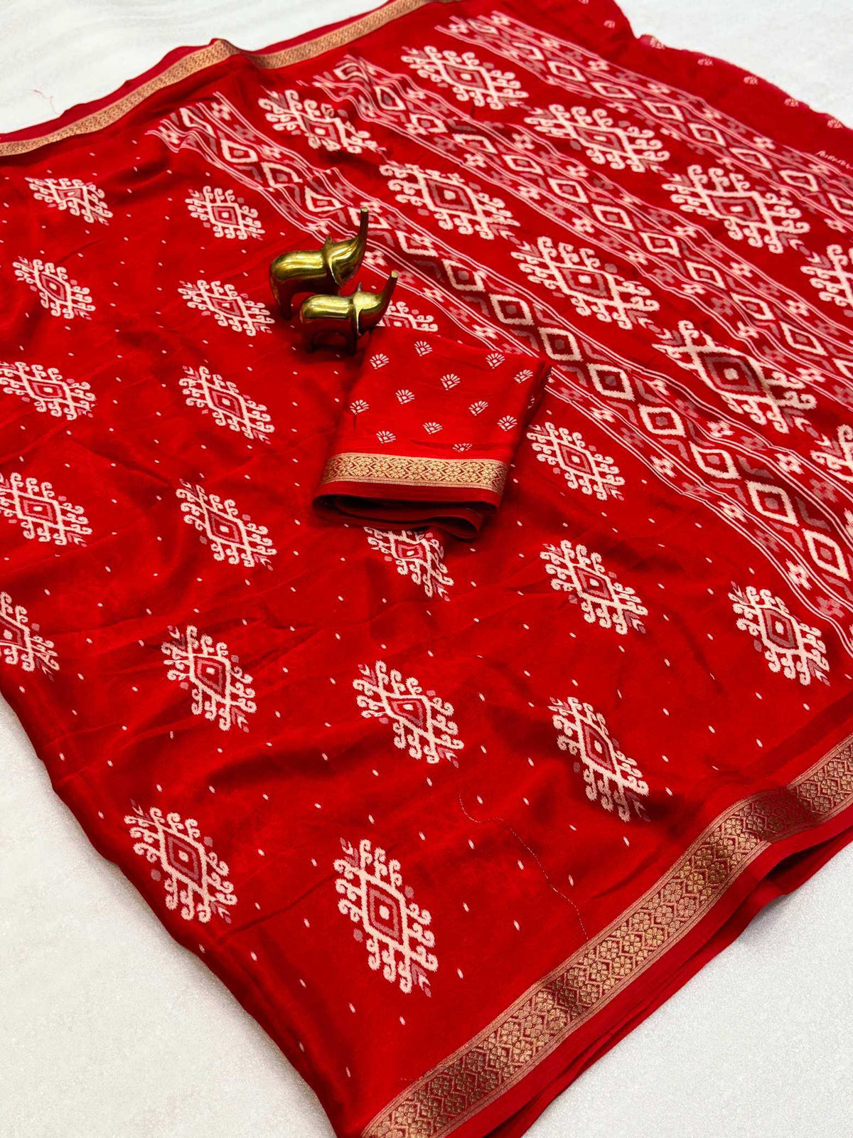 Archa Chinon Silk Printed Saree