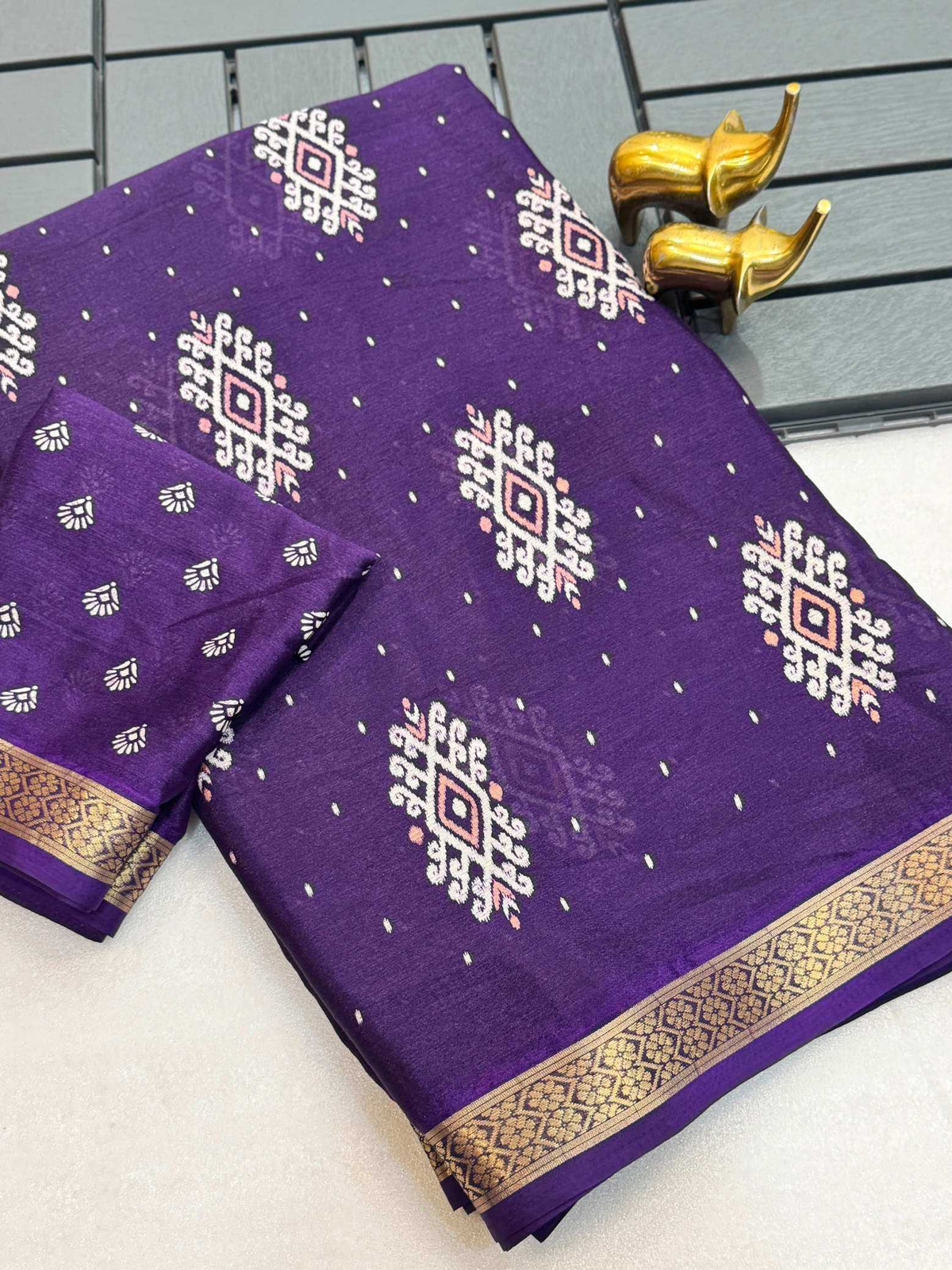 Archa Chinon Silk Printed Saree