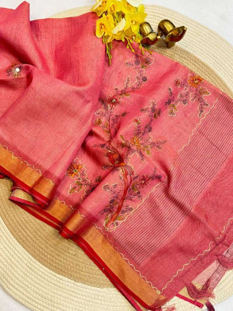 Avika Linen Zari Border Saree